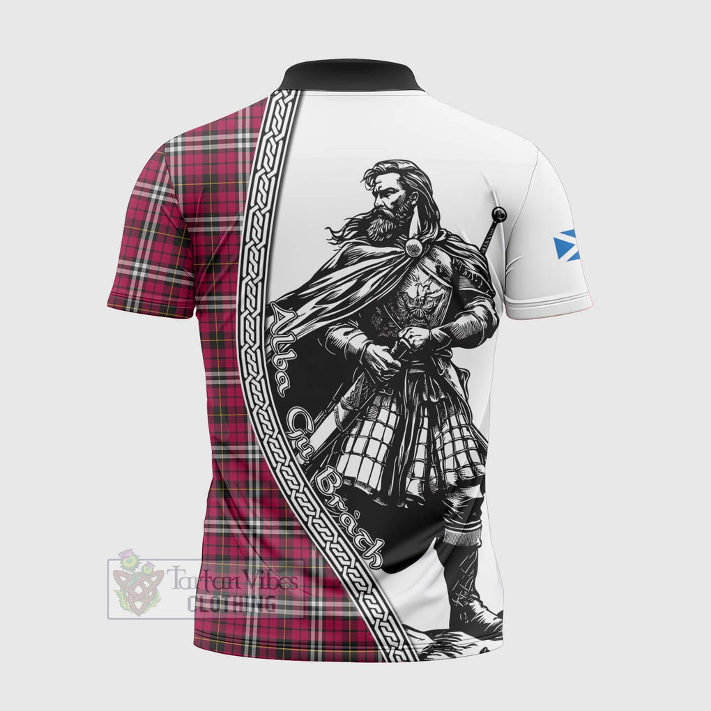 Tartan Vibes Clothing Little Tartan Clan Crest Zipper Polo Shirt with Highlander Warrior Celtic Style