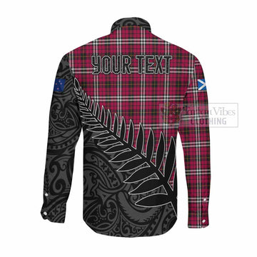 Little Crest Tartan Long Sleeve Button Shirt with New Zealand Silver Fern Half Style