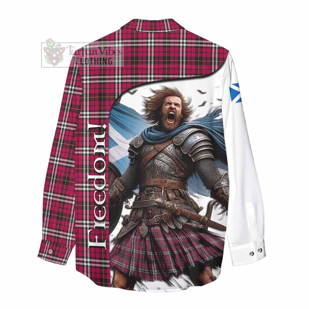 Tartan Vibes Clothing Little Crest Tartan Women's Casual Shirt Inspired by the Freedom of Scottish Warrior