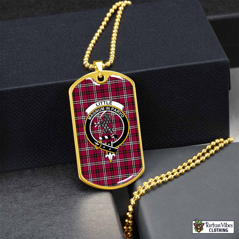 Tartan Vibes Clothing Little Tartan Dog Tag Necklace with Family Crest