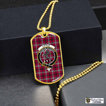 Little Tartan Dog Tag Necklace with Family Crest