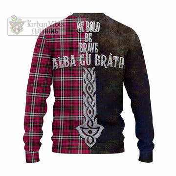 Little Tartan Family Crest Knitted Sweater Alba Gu Brath Be Brave Lion Ancient Style - Tartan Vibes Clothing