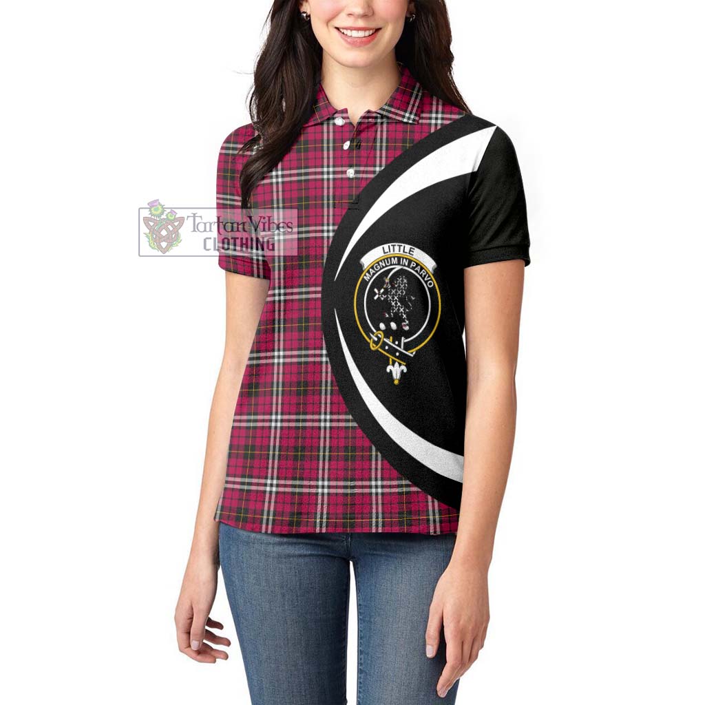 Little Tartan Women's Polo Shirt with Family Crest Circle Style - Tartan Vibes Clothing