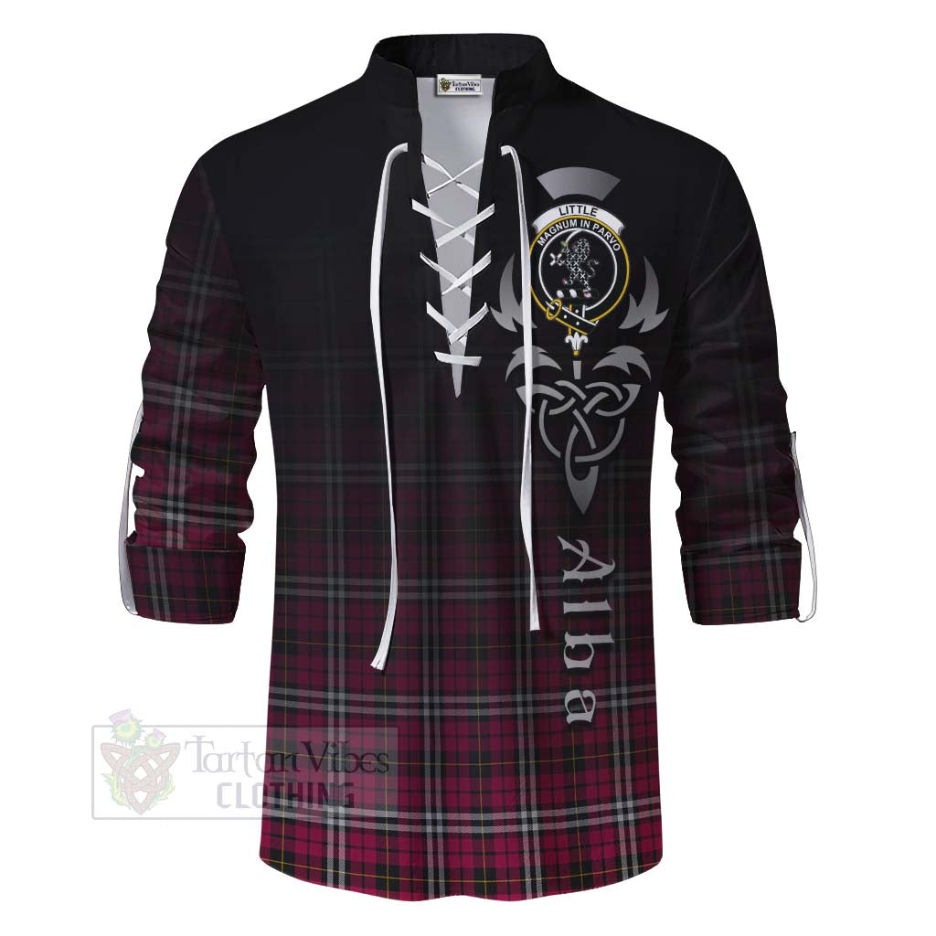 Tartan Vibes Clothing Little Tartan Ghillie Kilt Shirt Featuring Alba Gu Brath Family Crest Celtic Inspired