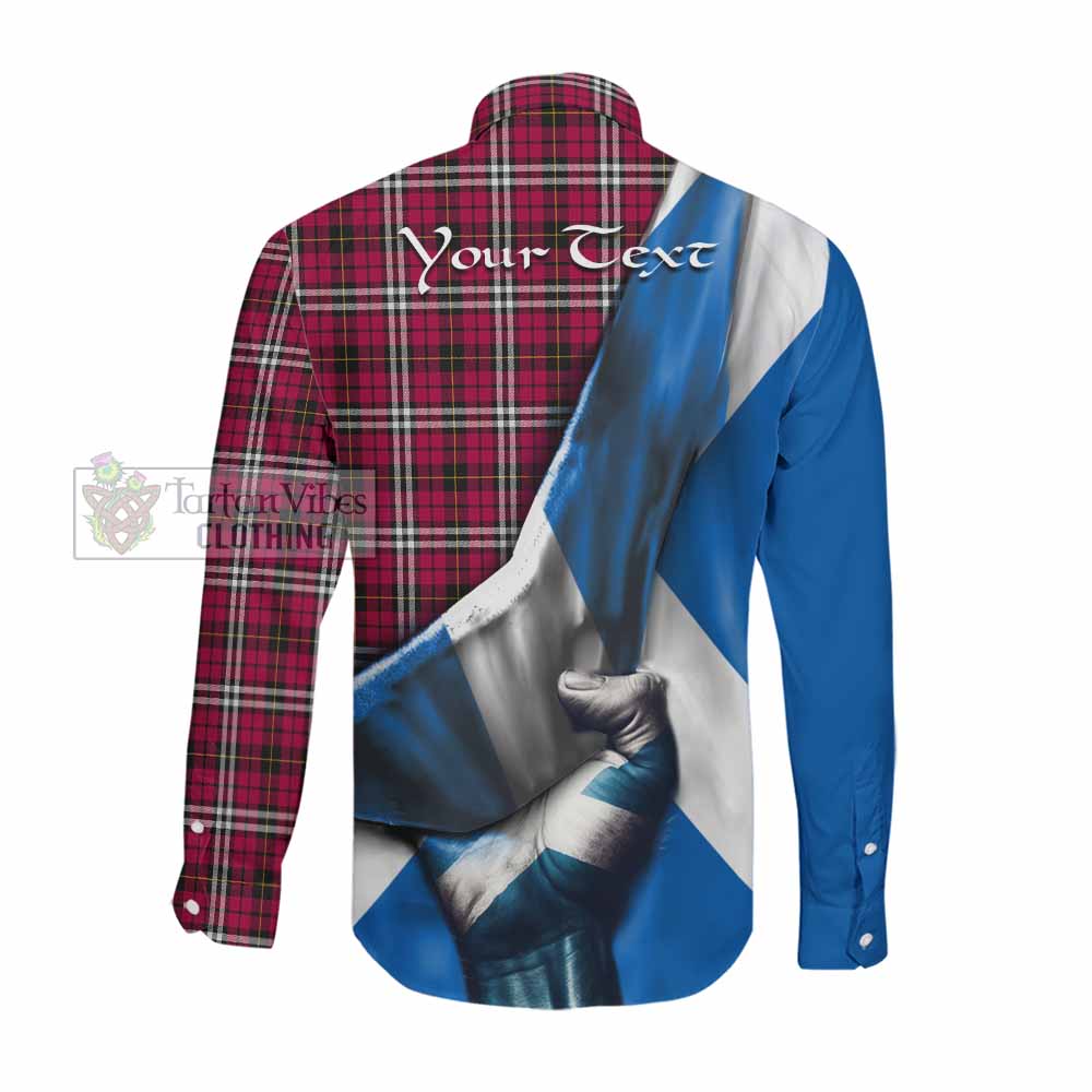 Tartan Vibes Clothing Little Tartan Long Sleeve Button Shirt with Family Crest Scotland Patriotic Style