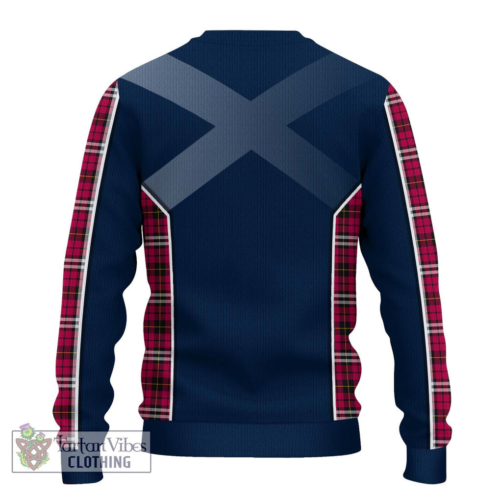 Little Tartan Knitted Sweater with Family Crest and Lion Rampant Vibes Sport Style - Tartan Vibes Clothing