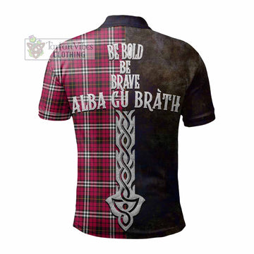 Little Tartan Family Crest Polo Shirt Alba Gu Brath Be Brave Lion Ancient Style - Tartan Vibes Clothing