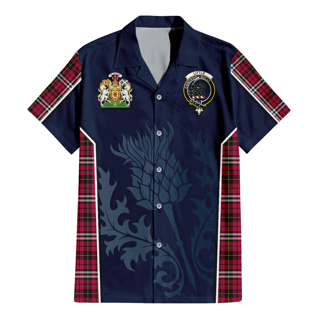 Tartan Vibes Clothing Little Tartan Short Sleeve Button Up Shirt with Family Crest and Scottish Thistle Vibes Sport Style