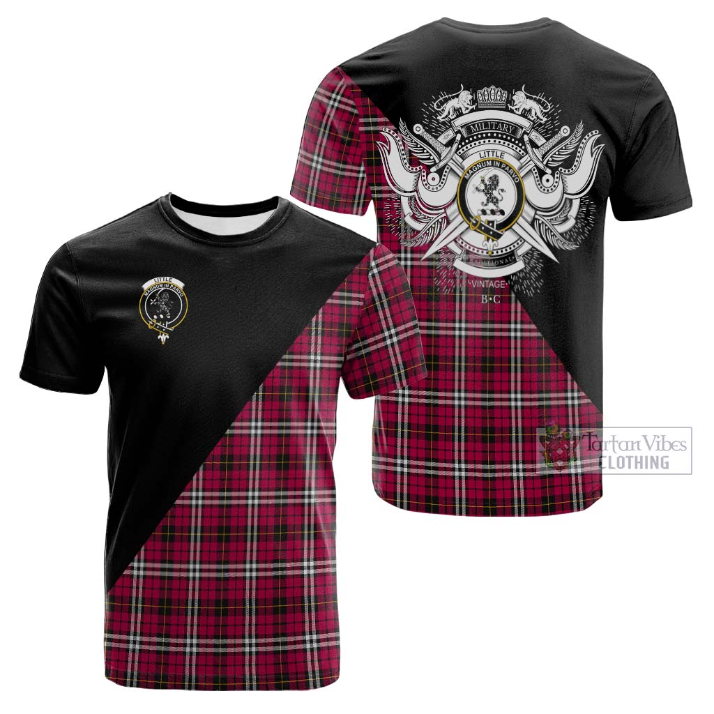 Tartan Vibes Clothing Little Tartan Cotton T-shirt with Family Crest and Military Logo Style