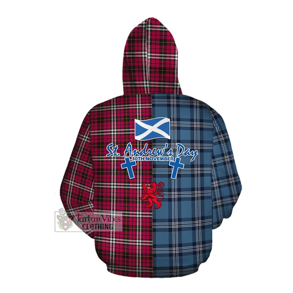 Tartan Vibes Clothing Little Tartan Cotton Hoodie Happy St. Andrew's Day Half Tartan Style