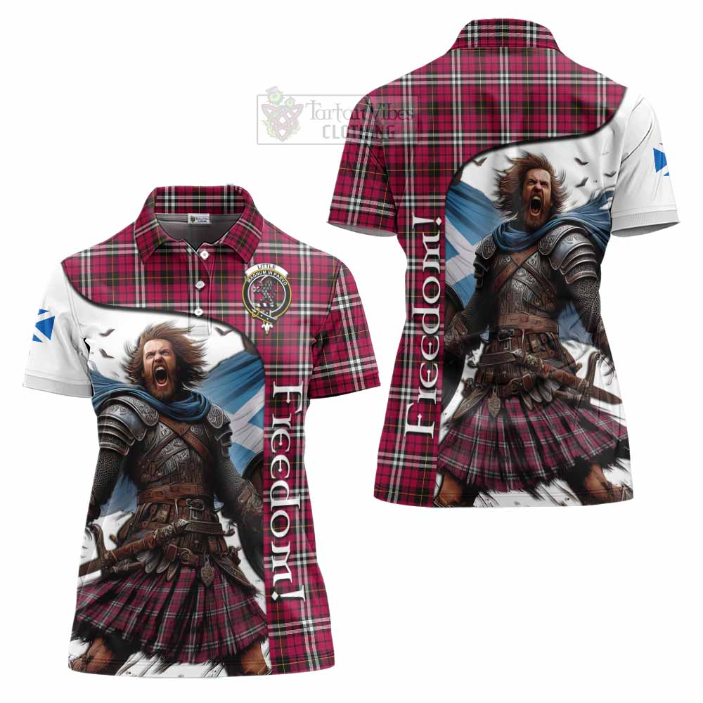 Tartan Vibes Clothing Little Crest Tartan Women's Polo Shirt Inspired by the Freedom of Scottish Warrior