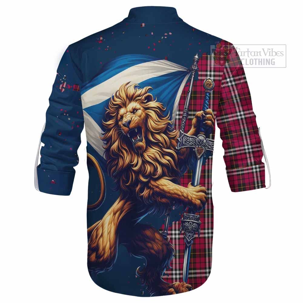 Tartan Vibes Clothing Little Tartan Family Crest Ghillie Kilt Shirt with Scottish Majestic Lion