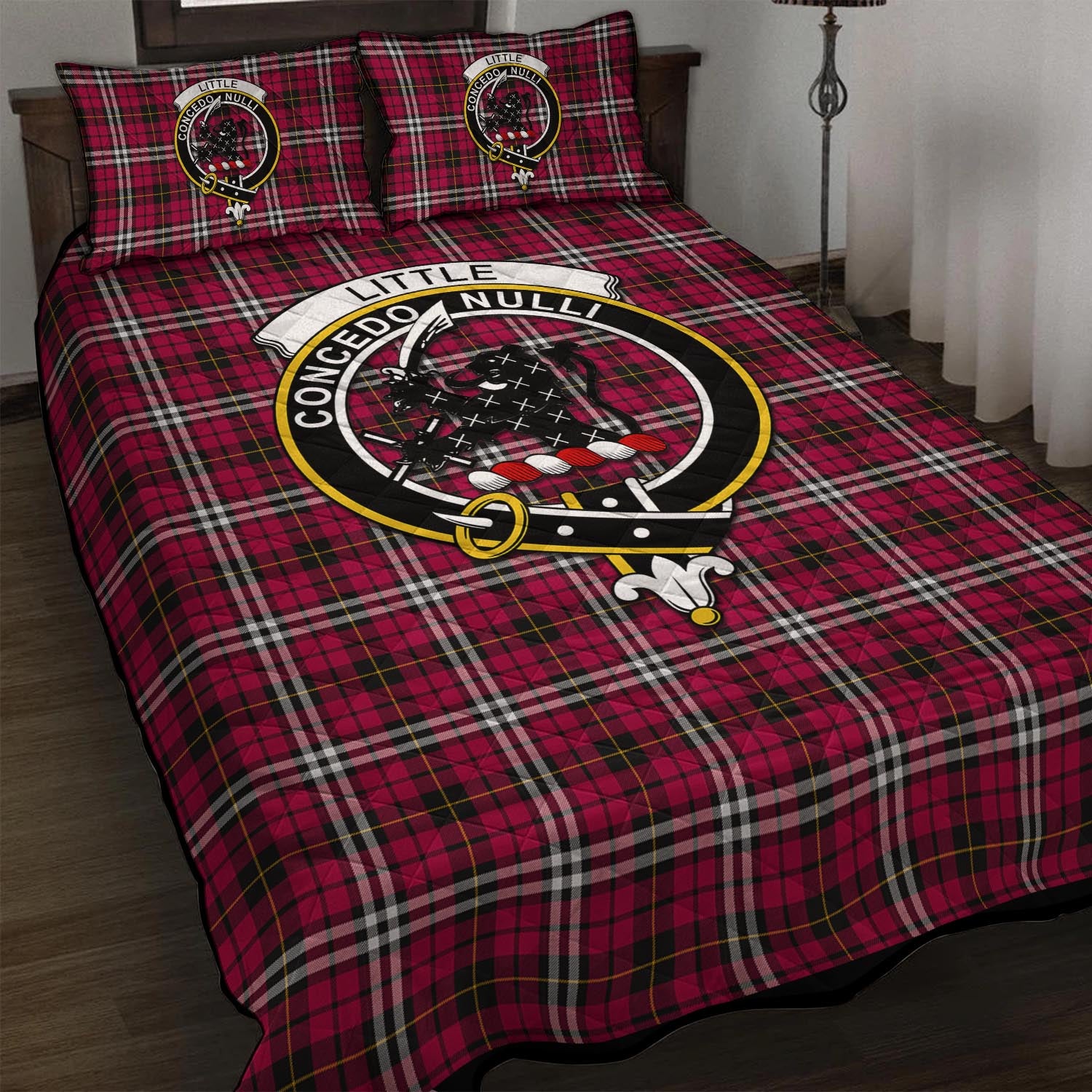 Little Tartan Quilt Bed Set with Family Crest - Tartan Vibes Clothing