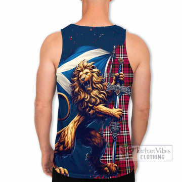 Little Tartan Family Crest Men's Tank Top with Scottish Majestic Lion