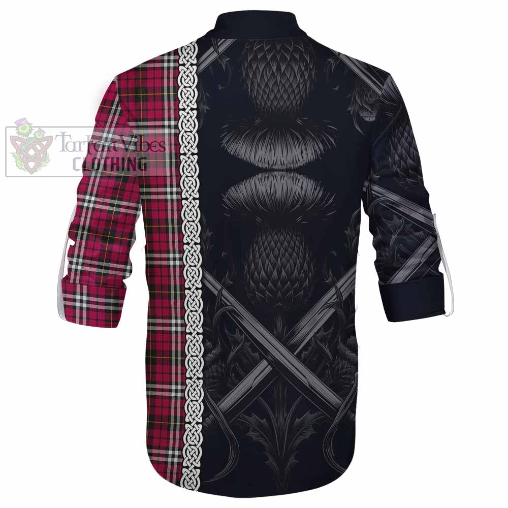 Tartan Vibes Clothing Little Tartan Ghillie Kilt Shirt with Family Crest Cross Sword Thistle Celtic Vibes