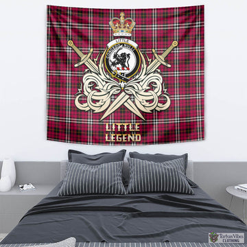 Little Tartan Tapestry with Clan Crest and the Golden Sword of Courageous Legacy