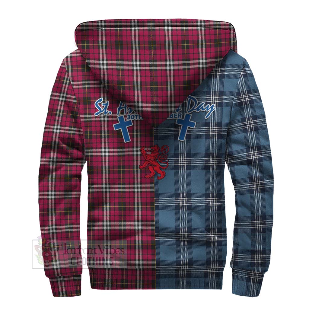 Tartan Vibes Clothing Little Tartan Sherpa Hoodie Happy St. Andrew's Day Half Tartan Style