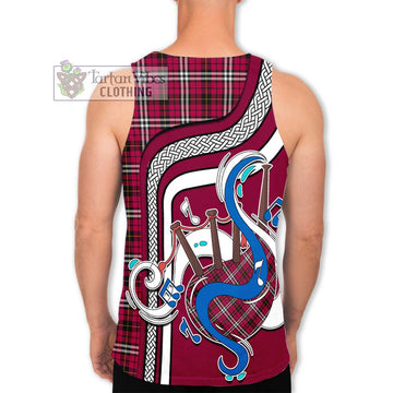 Little Tartan Men's Tank Top with Epic Bagpipe Style