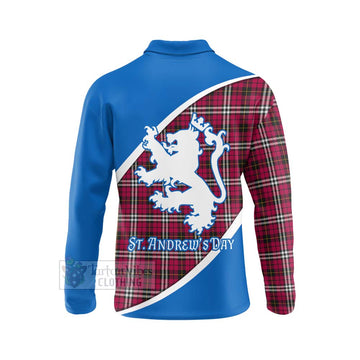 Little Family Crest Tartan Long Sleeve Polo Shirt Celebrate Saint Andrew's Day in Style