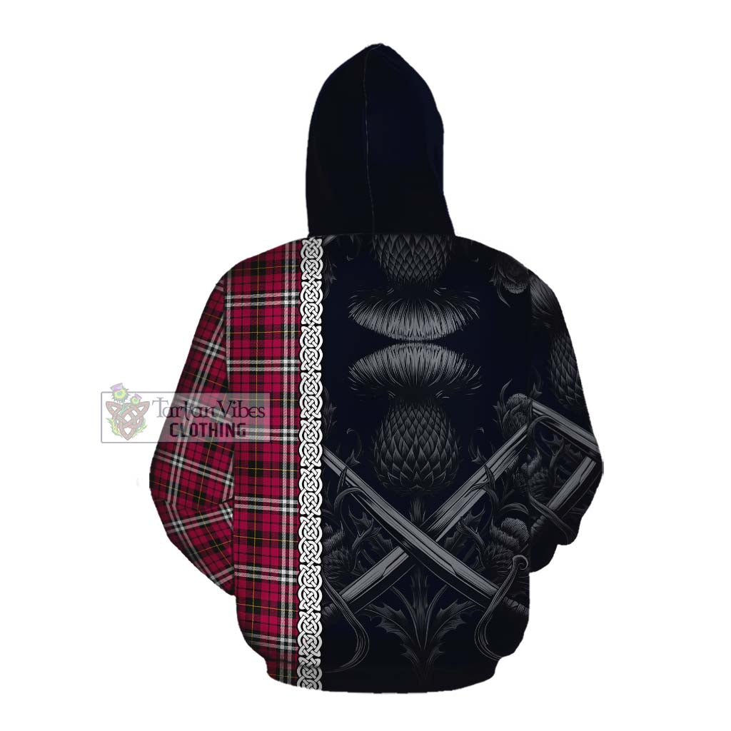 Tartan Vibes Clothing Little Tartan Cotton Hoodie with Family Crest Cross Sword Thistle Celtic Vibes