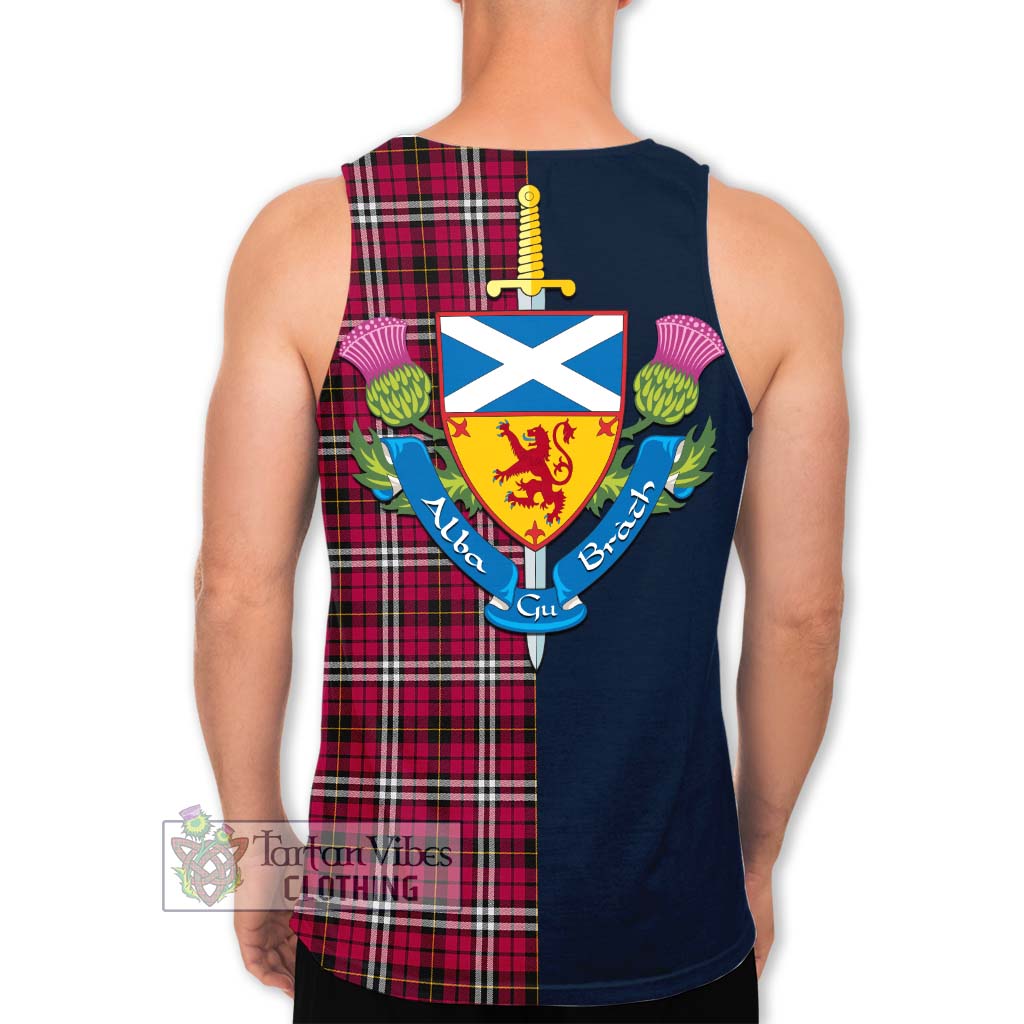 Tartan Vibes Clothing Little Tartan Men's Tank Top with Scottish Lion Royal Arm Half Style