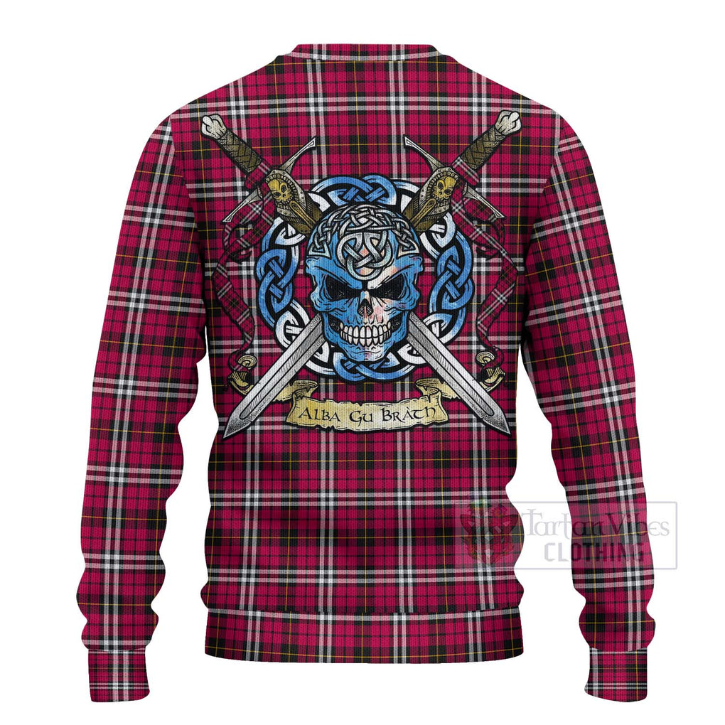 Tartan Vibes Clothing Little Tartan Knitted Sweater with Family Crest Celtic Skull Style