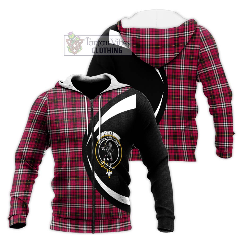 Tartan Vibes Clothing Little Tartan Knitted Hoodie with Family Crest Circle Style