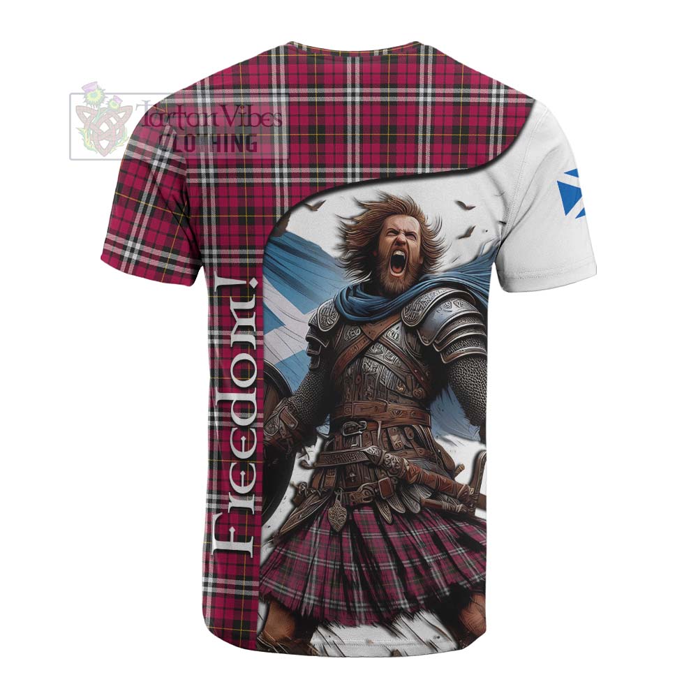 Tartan Vibes Clothing Little Crest Tartan Cotton T-shirt Inspired by the Freedom of Scottish Warrior