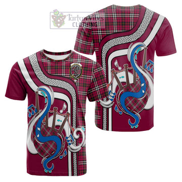 Little Tartan Cotton T-shirt with Epic Bagpipe Style