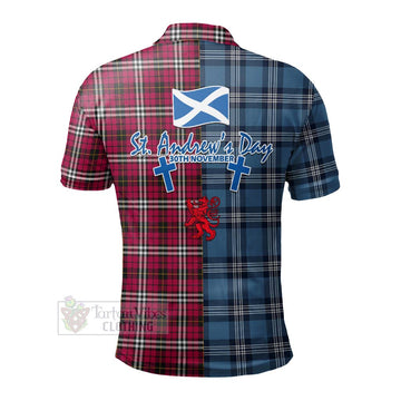 Little Tartan Polo Shirt Happy St. Andrew's Day Half Tartan Style