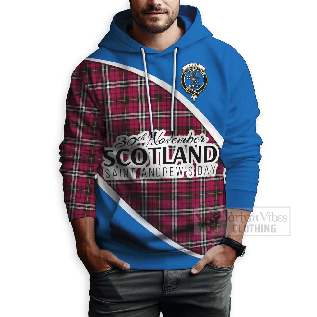 Tartan Vibes Clothing Little Family Crest Tartan Hoodie Celebrate Saint Andrew's Day in Style