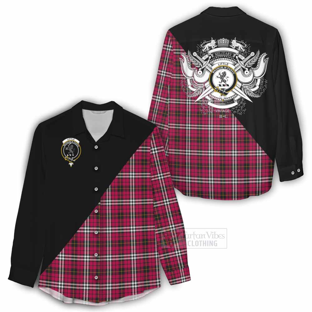 Tartan Vibes Clothing Little Tartan Women's Casual Shirt with Family Crest and Military Logo Style