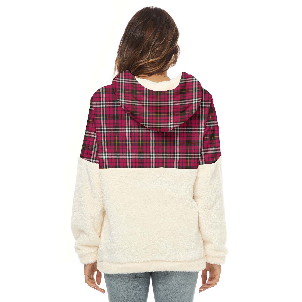 Little Tartan Women's Borg Fleece Hoodie With Half Zip - Tartanvibesclothing