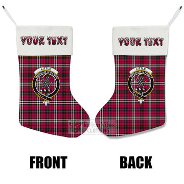 Little Tartan Family Crest Christmas Stocking with Personalized Text