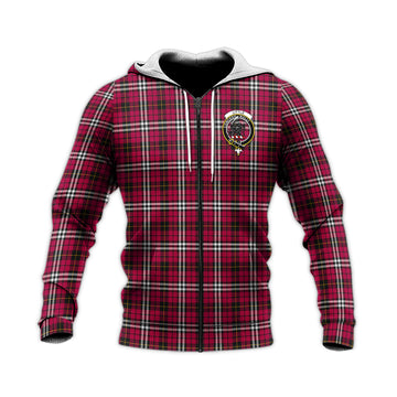 Little Tartan Knitted Hoodie with Family Crest