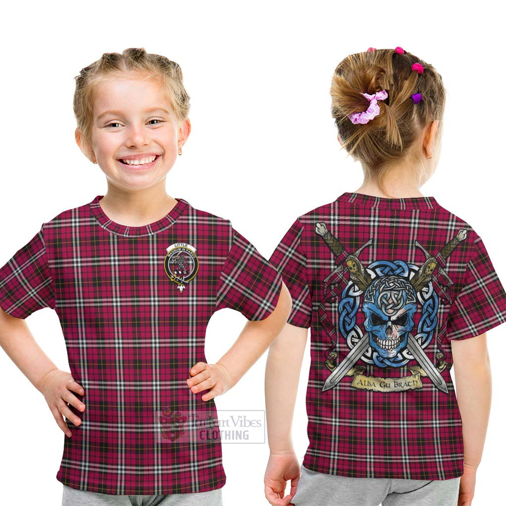 Tartan Vibes Clothing Little Tartan Kid T-Shirt with Family Crest Celtic Skull Style