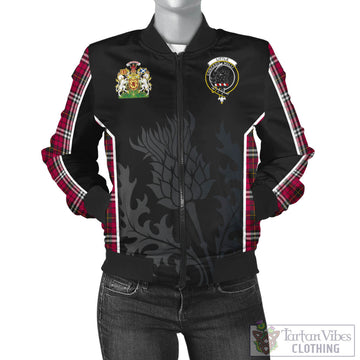 Little Tartan Bomber Jacket with Family Crest and Scottish Thistle Vibes Sport Style