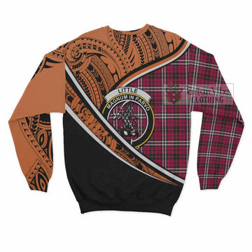 Little Crest Tartan Sweatshirt with Polynesian Vibes Style - Orange Version