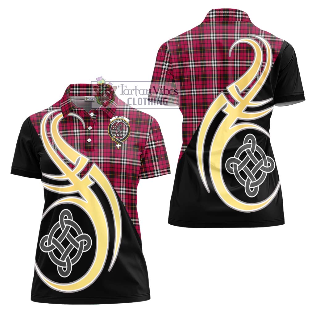 Tartan Vibes Clothing Little Tartan Women's Polo Shirt with Family Crest and Celtic Symbol Style