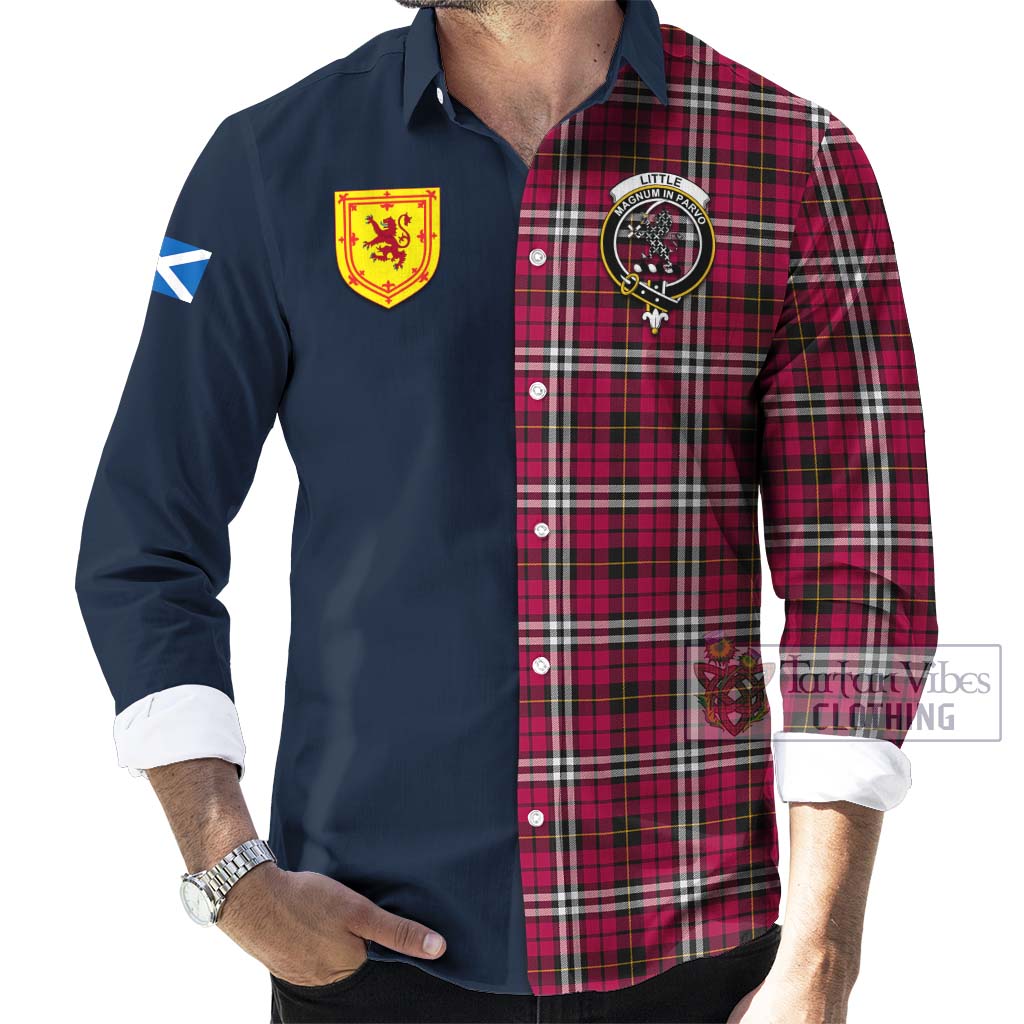 Tartan Vibes Clothing Little Tartan Long Sleeve Button Shirt with Scottish Lion Royal Arm Half Style