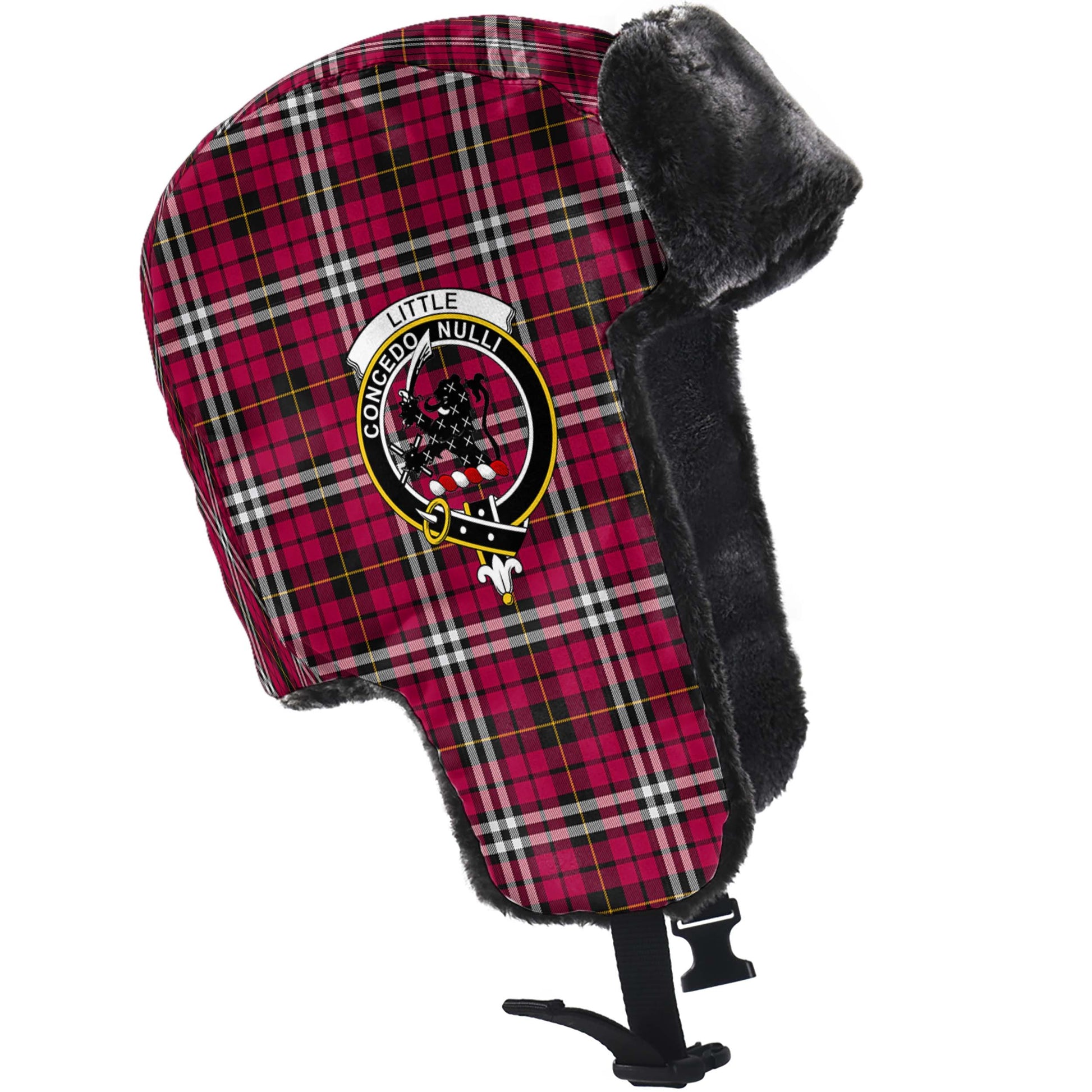 Little Tartan Winter Trapper Hat with Family Crest - Tartanvibesclothing