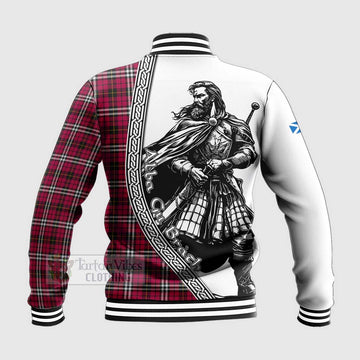 Little Tartan Clan Crest Baseball Jacket with Highlander Warrior Celtic Style