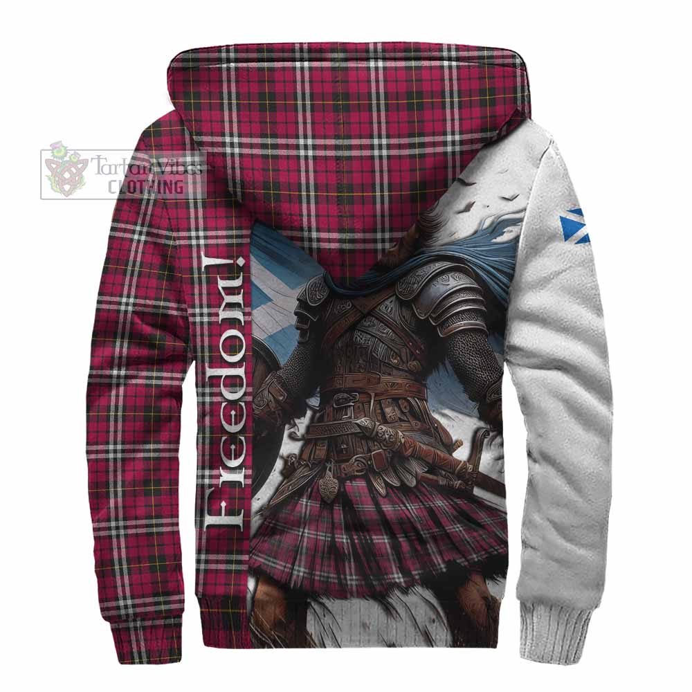 Tartan Vibes Clothing Little Crest Tartan Sherpa Hoodie Inspired by the Freedom of Scottish Warrior