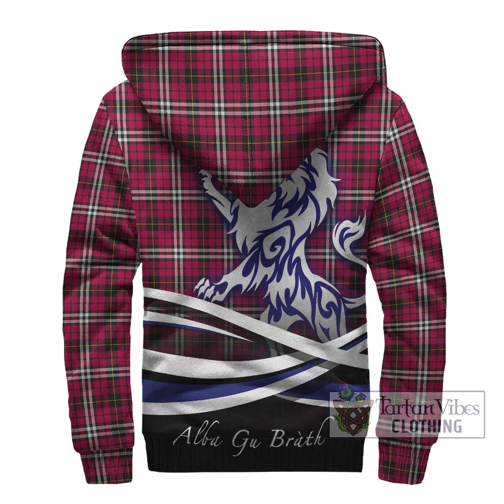 Little Tartan Sherpa Hoodie with Alba Gu Brath Regal Lion Emblem - Tartanvibesclothing Shop