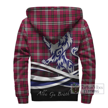 Little Tartan Sherpa Hoodie with Alba Gu Brath Regal Lion Emblem