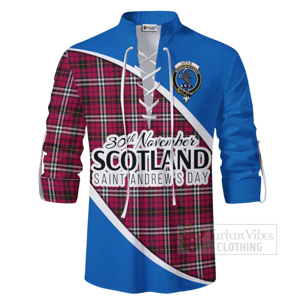 Tartan Vibes Clothing Little Family Crest Tartan Ghillie Kilt Shirt Celebrate Saint Andrew's Day in Style