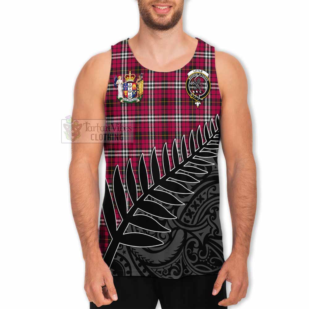 Tartan Vibes Clothing Little Crest Tartan Men's Tank Top with New Zealand Silver Fern Half Style