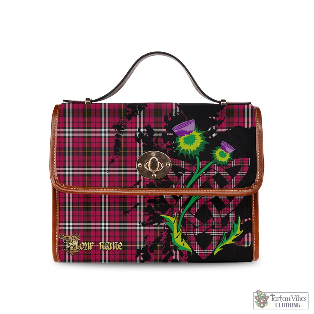 Tartan Vibes Clothing Little Tartan Waterproof Canvas Bag with Scotland Map and Thistle Celtic Accents