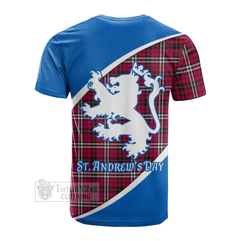 Tartan Vibes Clothing Little Family Crest Tartan Cotton T-shirt Celebrate Saint Andrew's Day in Style