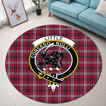 Little Tartan Round Rug with Family Crest